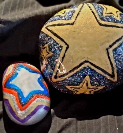 Punky Stars — acrylic on stone